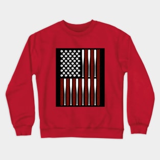 Baseballs and Bats Flag Design Crewneck Sweatshirt